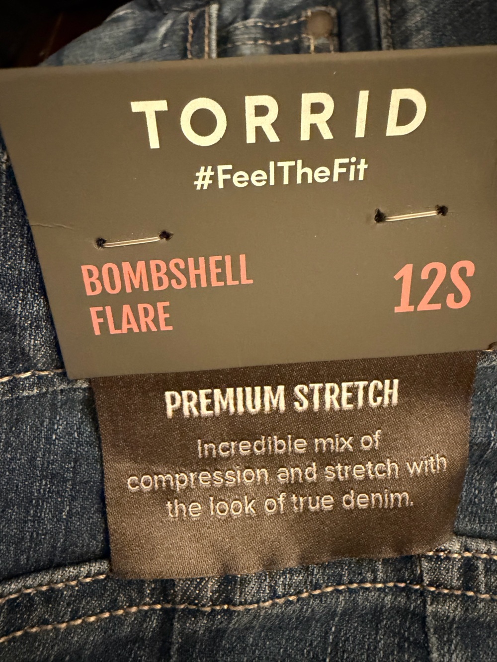 NWT Torrid Bombshell Flare Jeans Size 12 Short Premium Stretch